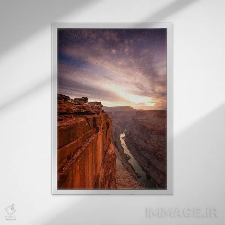 تابلو گرند کانیون (دره بزرگ آمریکا) اثر دن بالارد - نمای قابدار سفید