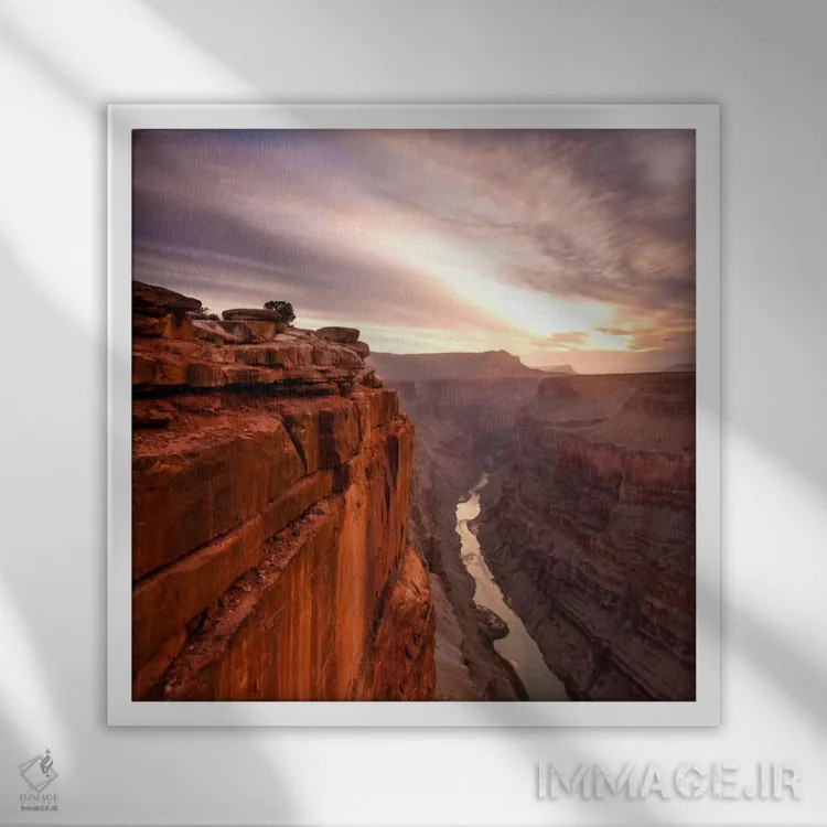 تابلو گرند کانیون شماره ۲ اثر دن بالارد - نمای قابدار سفید