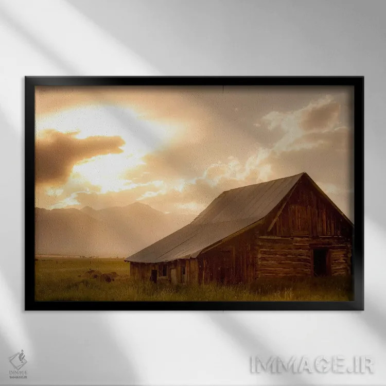 تابلو خانه کوهستانی اثر دن بالارد - نمای قابدار مشکی