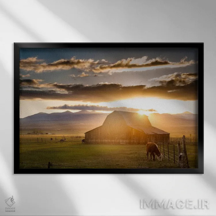 تابلو انبار در کوهستان مرطوب ۱ (طبیعت آمریکا) اثر دن بالارد - نمای قابدار مشکی