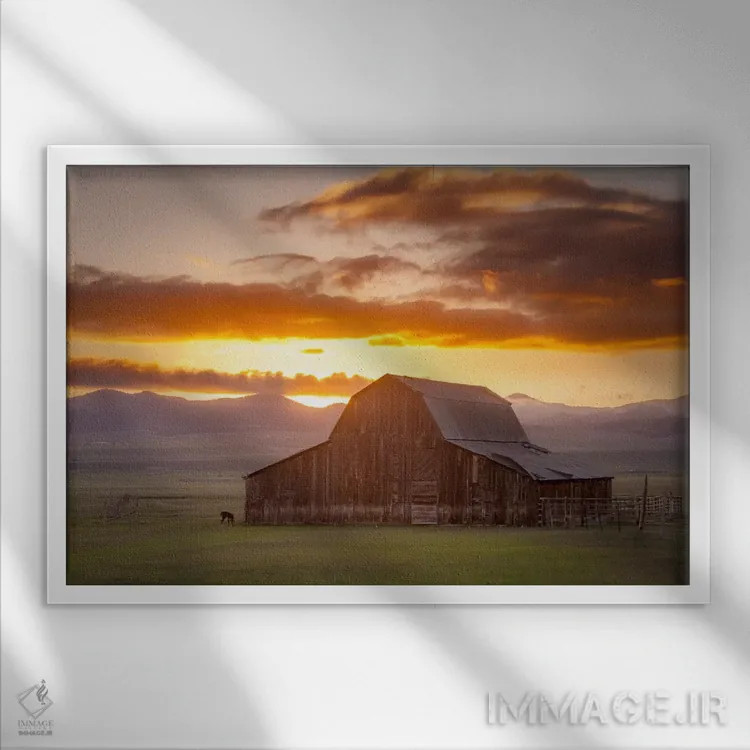 تابلو انبار در کوهستان مرطوب ۲ اثر دن بالارد - نمای قابدار سفید