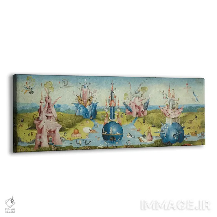 تابلو بالای پنل مرکزی باغ لذتهای زمینی ۲ اثر هیرونیموس بوش - نمای پرسپکتیو محصول
