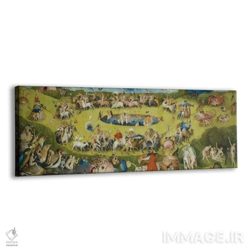 تابلو بالای پنل مرکزی باغ لذتهای زمینی اثر هیرونیموس بوش - نمای پرسپکتیو محصول