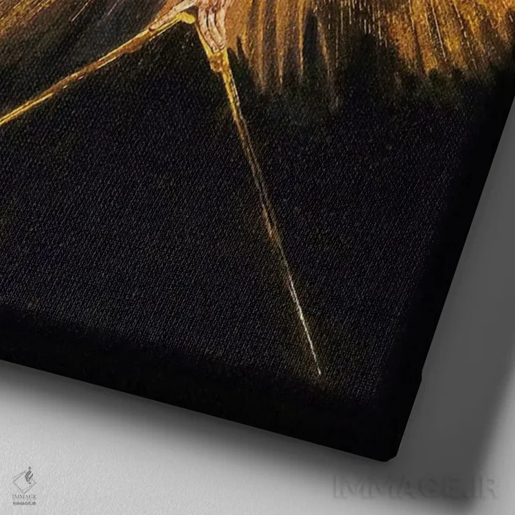 تابلو کهنترین روزها (تصویری از کتاب پیشگویی اروپا، نسخه B، ۱۷۹۵) اثر ویلیام بلیک (نقاش و شاعر انگلیسی) - نمای نزدیک بافت بوم