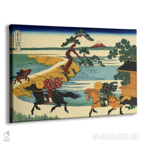 تابلو شهر سد بر رودخانه سومیدا (سومیداگاوا سکییا نو ساتو) اثر کاتسوشیکا هوکوسای (نقاش و هنرمند ژاپنی) - نمای پرسپکتیو محصول