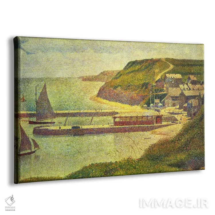 تابلو بندر ان بسَن ۱۸۸۸ اثر ژرژ سورا (نقاش نئوامپرسیونیست فرانسوی) - نمای پرسپکتیو محصول