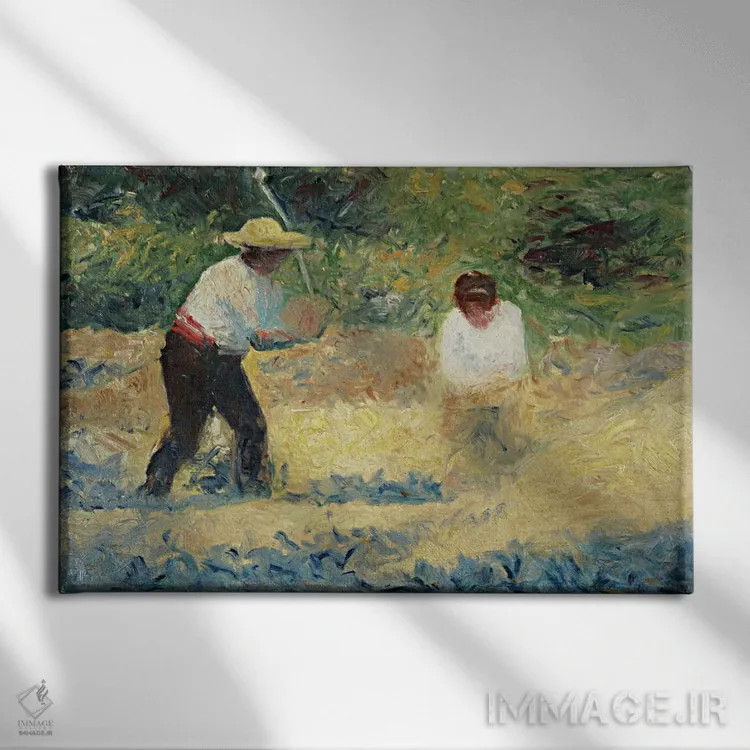 تابلو تل سنگ (لو تاس دو پییر) اثر ژرژ سورا (نقاش نئوامپرسیونیست فرانسوی) - نمای روبهرو روی دیوار