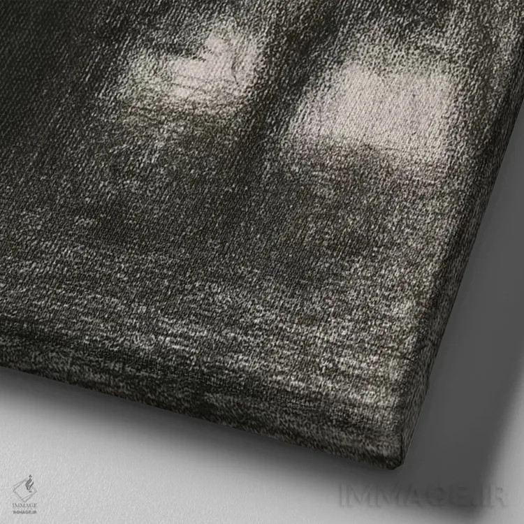 تابلو زن با دو دختر کوچک ۱۸۸۲–۱۸۸۴ اثر ژرژ سورا (نقاش نئوامپرسیونیست فرانسوی) - نمای نزدیک بافت بوم