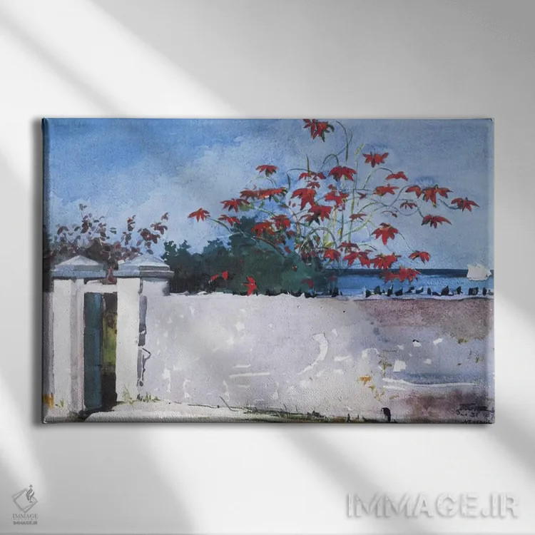 تابلو دیواری در ناسائو، ۱۸۹۸ اثر وینسلو هومر - نمای روبهرو روی دیوار