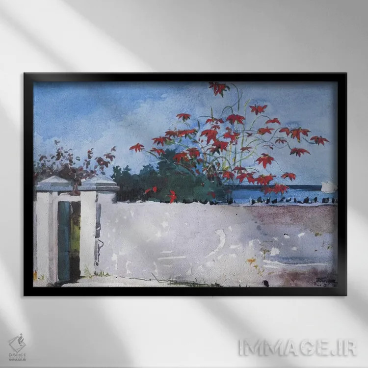 تابلو دیواری در ناسائو، ۱۸۹۸ اثر وینسلو هومر - نمای قابدار مشکی