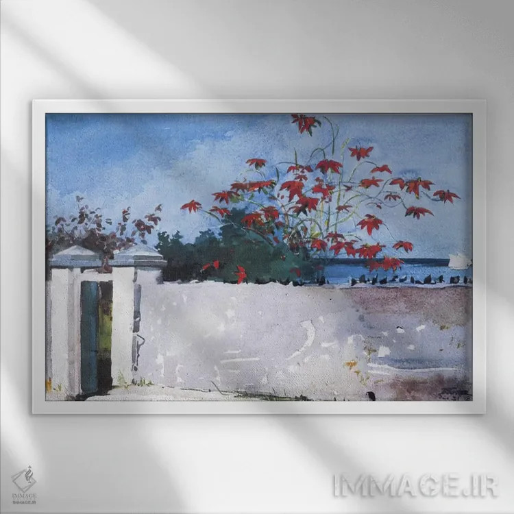 تابلو دیواری در ناسائو، ۱۸۹۸ اثر وینسلو هومر - نمای قابدار سفید