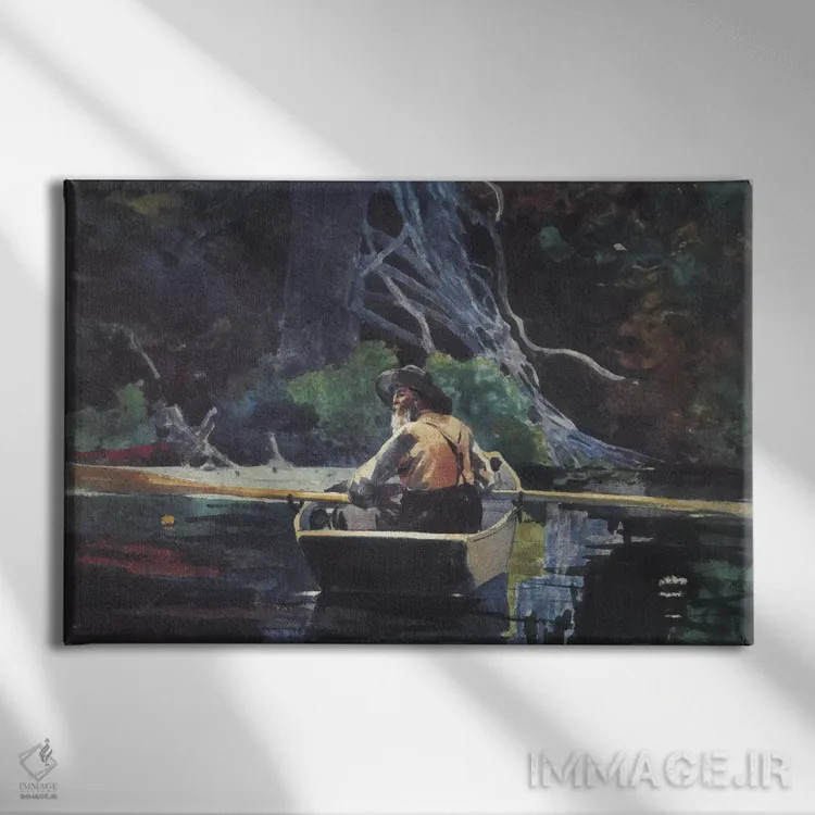 تابلو راهنمای آدیرونداک، ۱۸۹۴ اثر وینسلو هومر - نمای روبهرو روی دیوار