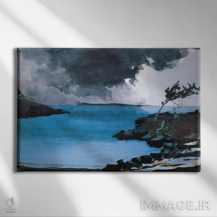 تابلو طوفان در راه، ۱۹۰۱ اثر وینسلو هومر - نمای روبهرو روی دیوار