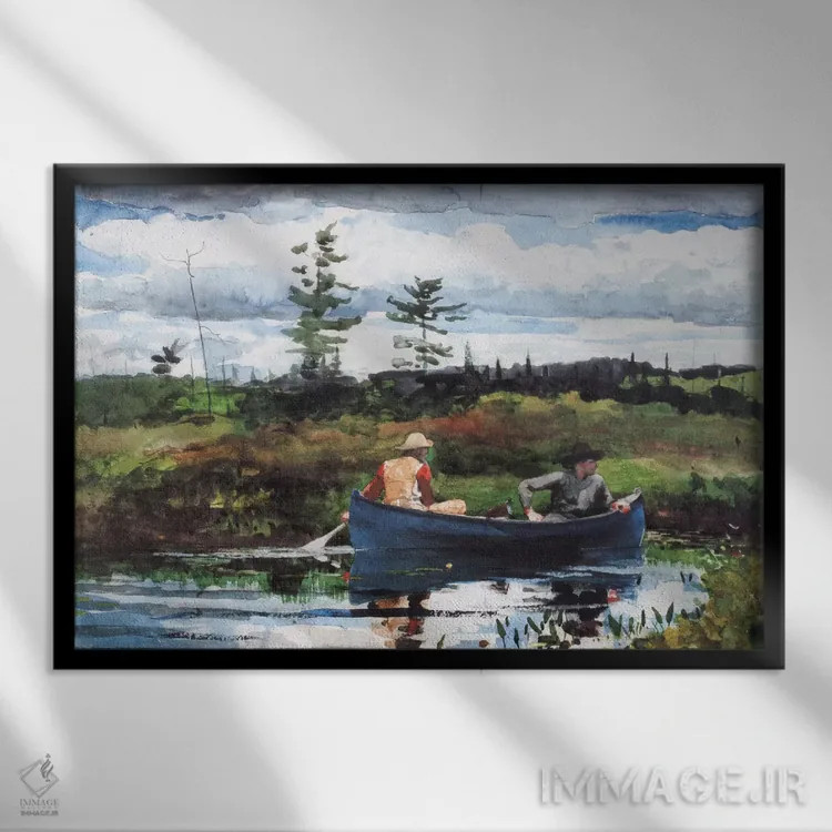 تابلو قایق آبی، ۱۸۹۲ اثر وینسلو هومر - نمای قابدار مشکی