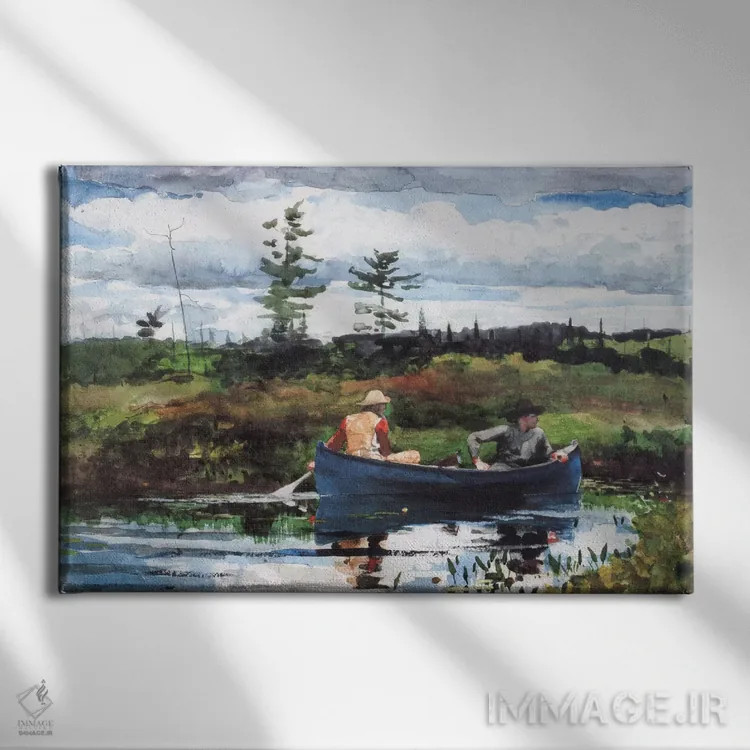 تابلو قایق آبی، ۱۸۹۲ اثر وینسلو هومر - نمای روبهرو روی دیوار