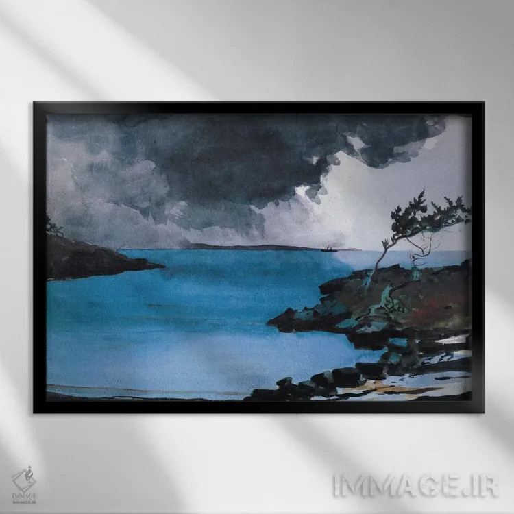 تابلو طوفان در راه، ۱۹۰۱ اثر وینسلو هومر - نمای قابدار مشکی