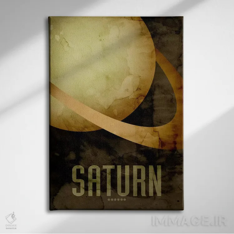 تابلو سیاره زحل اثر مایکل تامپست - نمای روبهرو روی دیوار