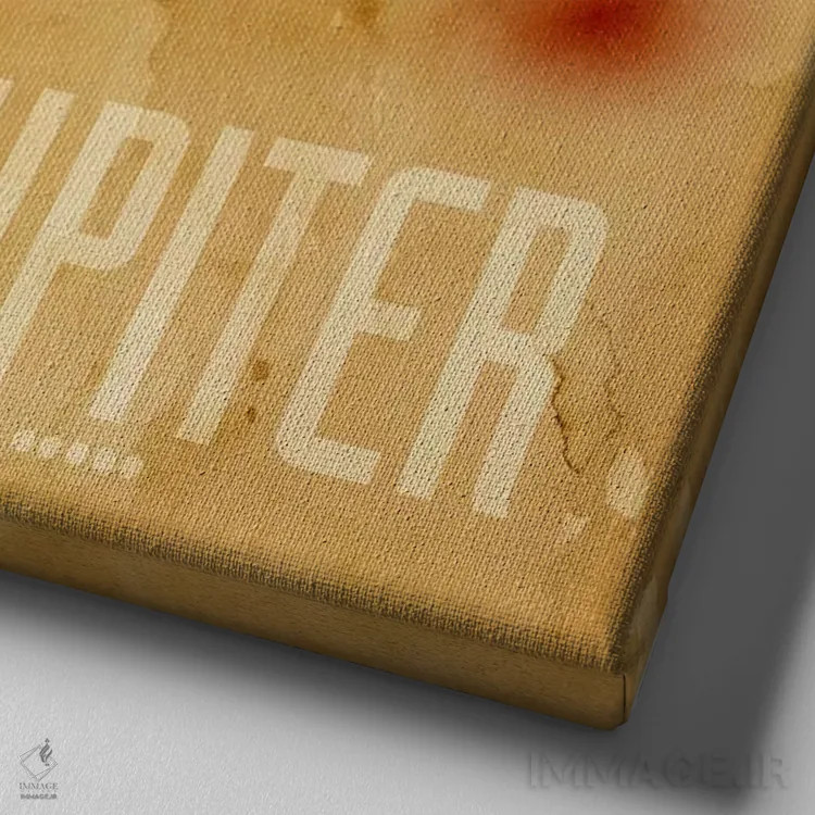 تابلو سیاره مشتری اثر مایکل تامپست - نمای نزدیک بافت بوم