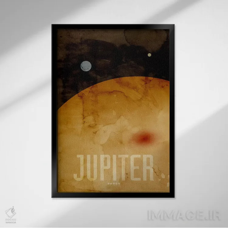 تابلو سیاره مشتری اثر مایکل تامپست - نمای قابدار مشکی
