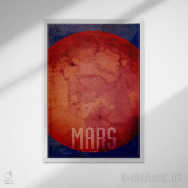 تابلو سیاره مریخ اثر مایکل تامپست - نمای قابدار سفید