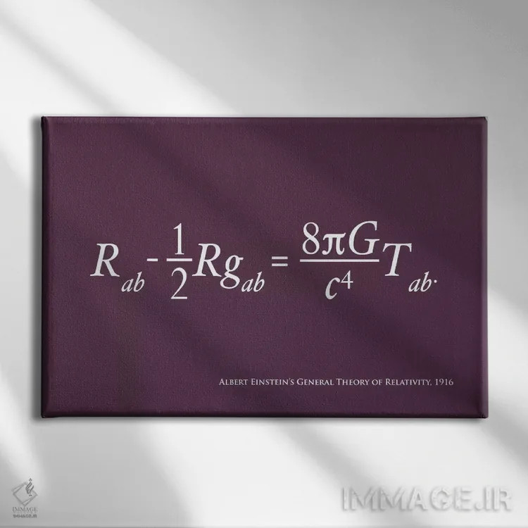 تابلو نظریه نسبیت اینشتین اثر مایکل تامپست - نمای روبهرو روی دیوار