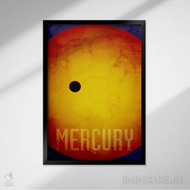 تابلو سیاره عطارد اثر مایکل تامپست - نمای قابدار مشکی