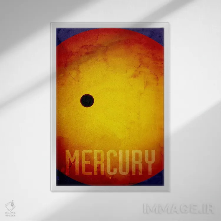 تابلو سیاره عطارد اثر مایکل تامپست - نمای قابدار سفید