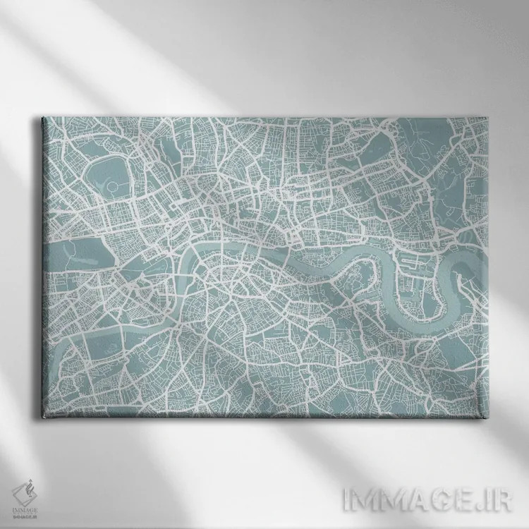 تابلو نقشه لندن اثر مایکل تامپست - نمای روبهرو روی دیوار