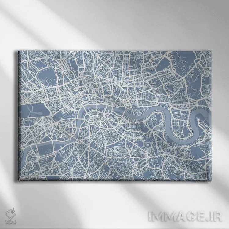 تابلو نقشه لندن ۲ اثر مایکل تامپست - نمای روبهرو روی دیوار