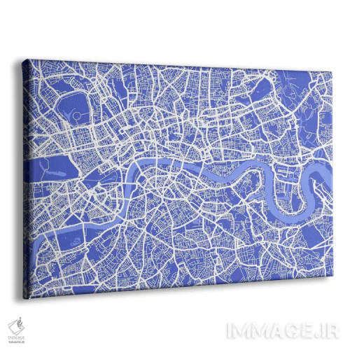 تابلو نقشه لندن ۴ (آبی) اثر مایکل تامپست - نمای پرسپکتیو محصول