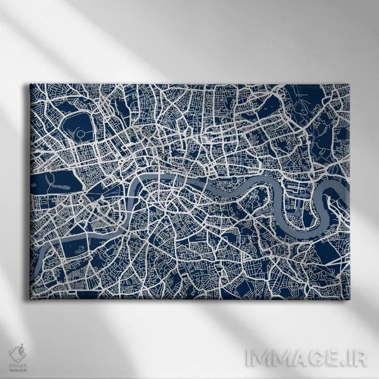 تابلو نقشه لندن ۶ اثر مایکل تامپست - نمای روبهرو روی دیوار