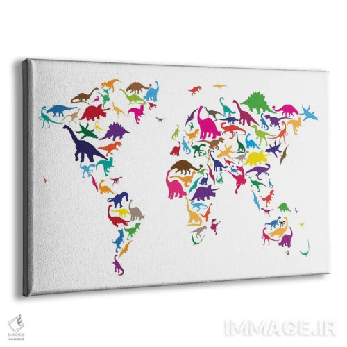 تابلو نقشه دایناسوری جهان ۲ اثر مایکل تامپست - نمای پرسپکتیو محصول