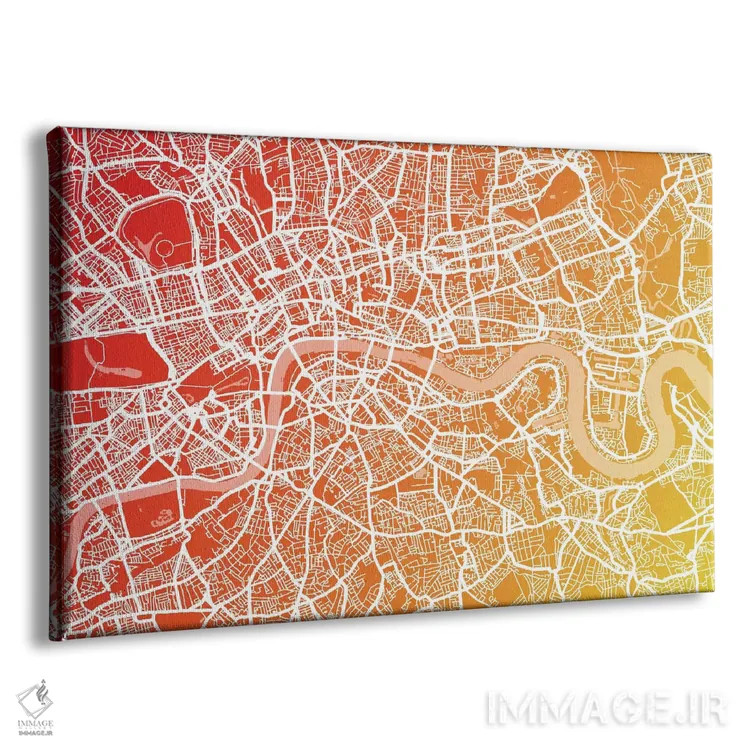 تابلو نقشه لندن ۹ اثر مایکل تامپست - نمای پرسپکتیو محصول