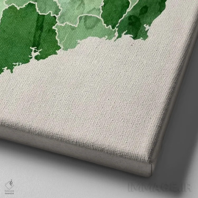 تابلو نقشه آبرنگی ایرلند اثر مایکل تامپست - نمای نزدیک بافت بوم