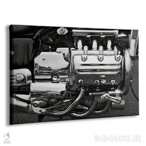 تابلو موتور موتورسیکلت (سیاه و سفید) اثر هنرمند ناشناس - نمای پرسپکتیو محصول