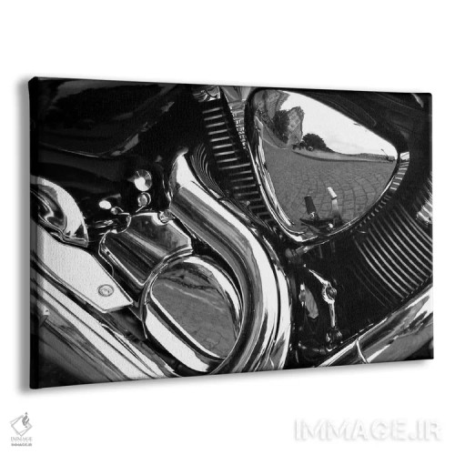 تابلو موتور موتورسیکلت (سیاه و سفید) II اثر هنرمند ناشناس - نمای پرسپکتیو محصول