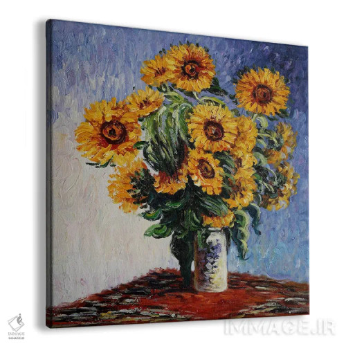 تابلو آفتابگردانها اثر کلود مونه (نقاش معروف فرانسوی) - نمای پرسپکتیو محصول