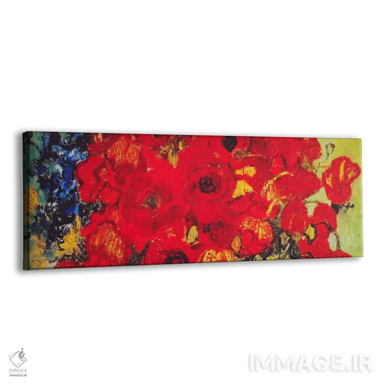 تابلو گلدان با گل مروارید و شقایق اثر ونسان ون گوگ (نقاش مشهور هلندی پستامپرسیونیسم) - نمای پرسپکتیو محصول