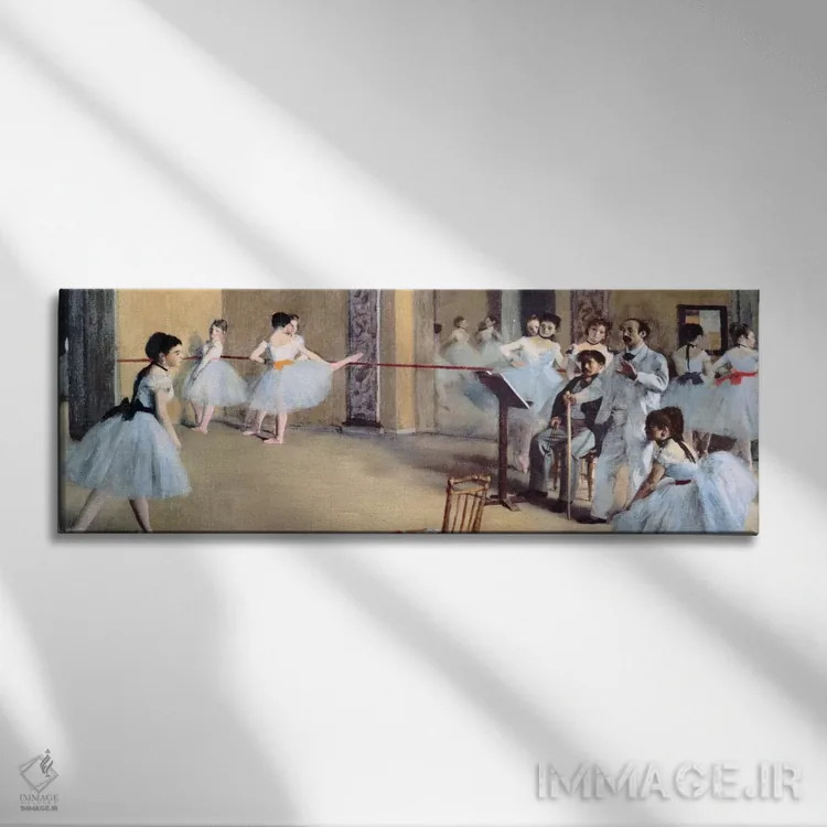 تابلو تالار رقص در اپرا اثر ادگار دگا (نقاش و مجسمهساز فرانسوی) - نمای روبهرو روی دیوار
