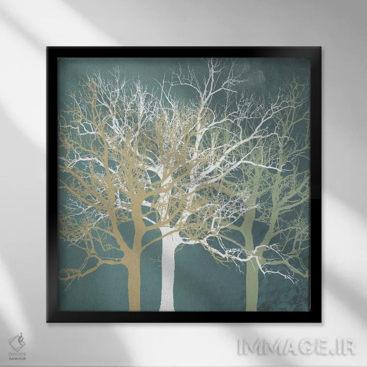 تابلو درختان آرام اثر ارین کلارک - نمای قابدار مشکی