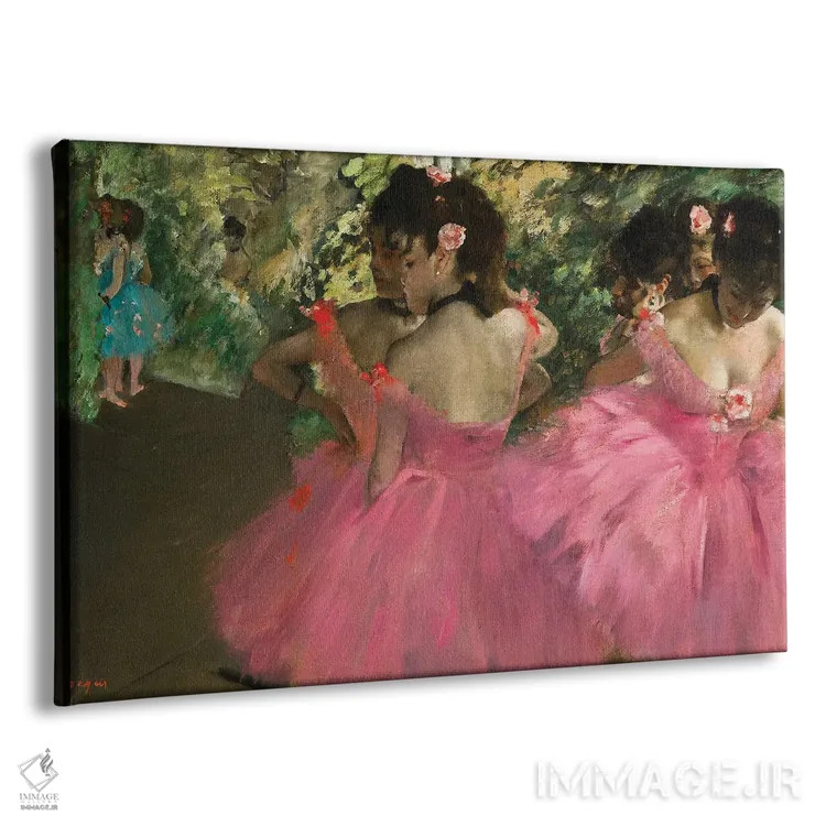 تابلو رقاص باله با لباس قرمز اثر ادگار دگا (نقاش و مجسمهساز فرانسوی) - نمای پرسپکتیو محصول