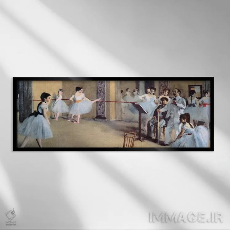تابلو تالار رقص در اپرا اثر ادگار دگا (نقاش و مجسمهساز فرانسوی) - نمای قابدار مشکی