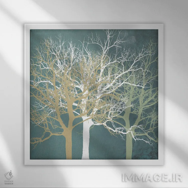 تابلو درختان آرام اثر ارین کلارک - نمای قابدار سفید
