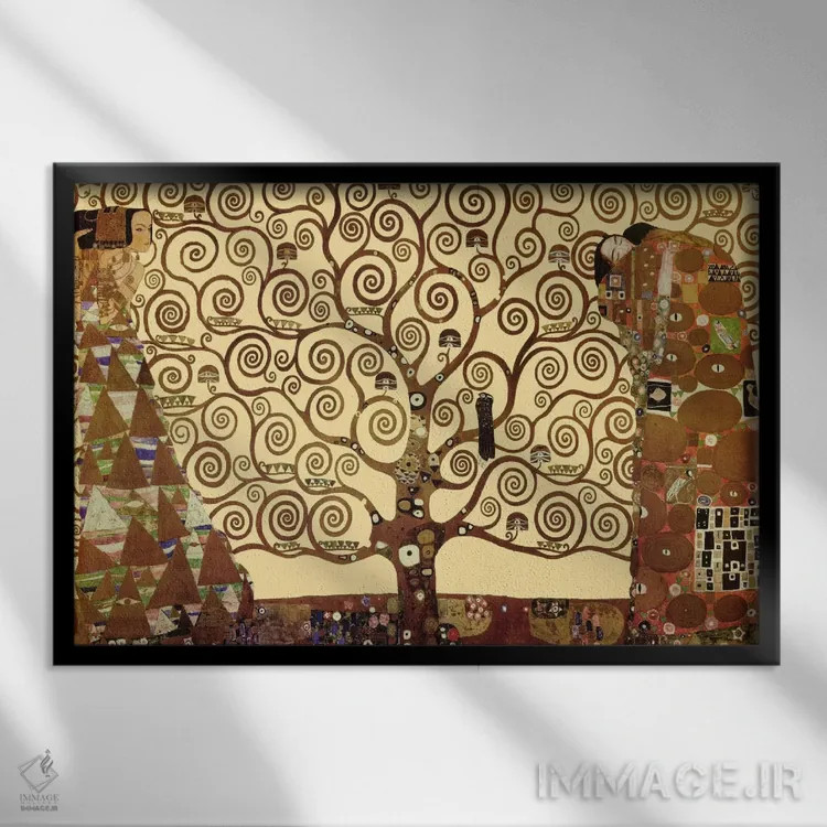 تابلو درخت زندگی اثر گوستاو کلیمت - نمای قابدار مشکی