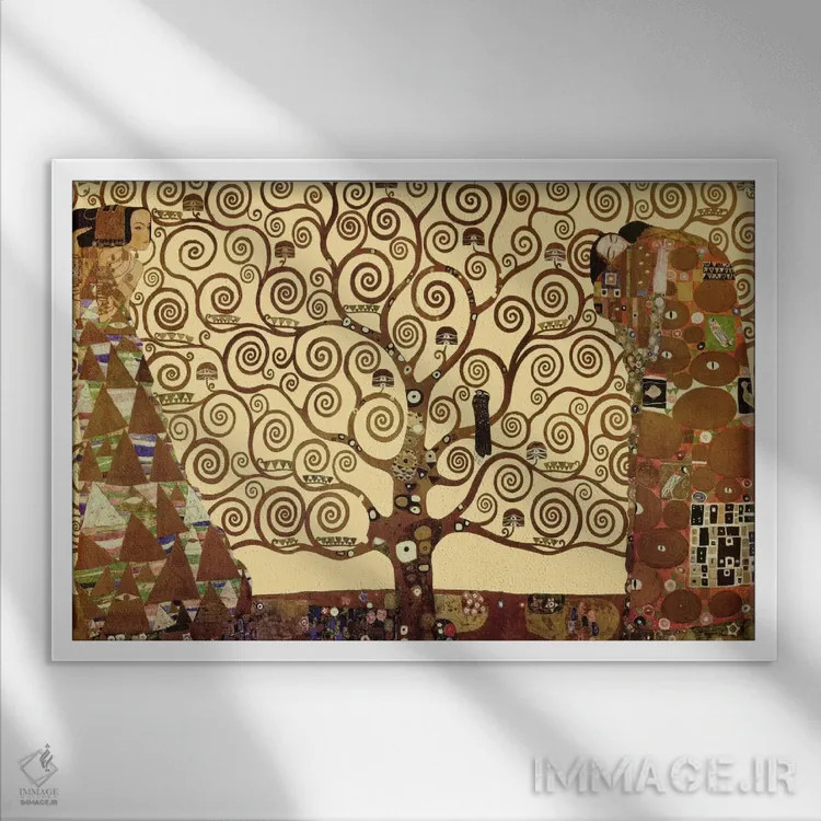 تابلو درخت زندگی اثر گوستاو کلیمت - نمای قابدار سفید