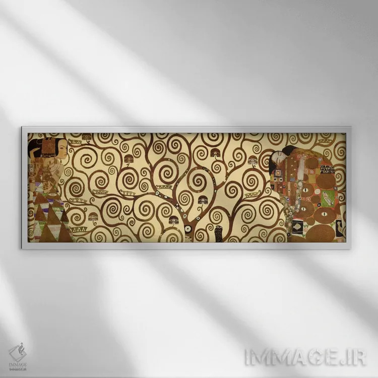 تابلو درخت زندگی اثر گوستاو کلیمت - نمای قابدار سفید