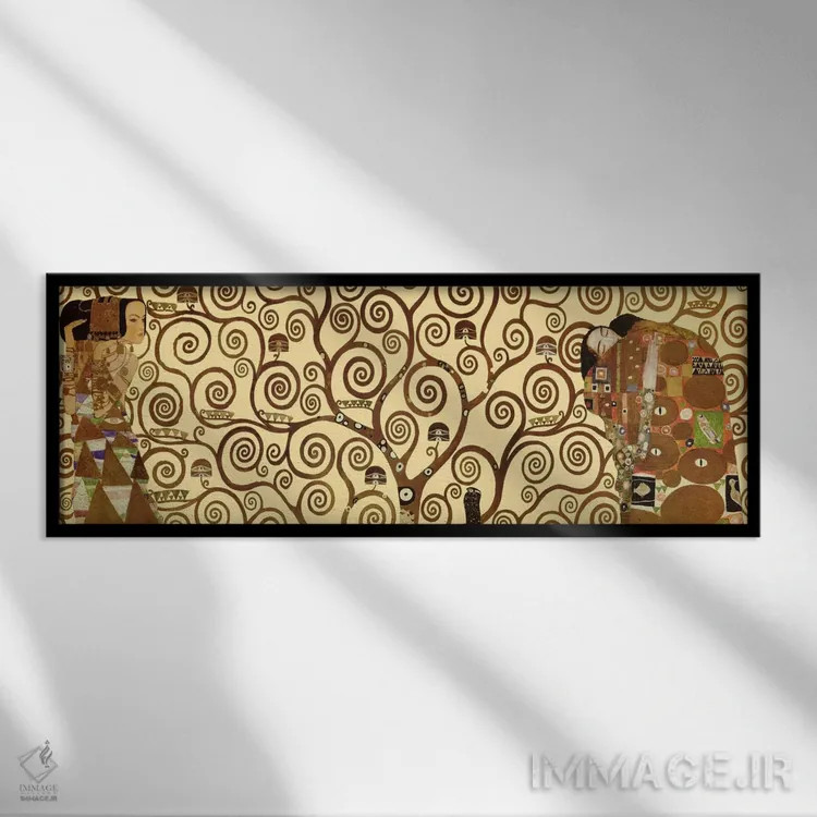 تابلو درخت زندگی اثر گوستاو کلیمت - نمای قابدار مشکی