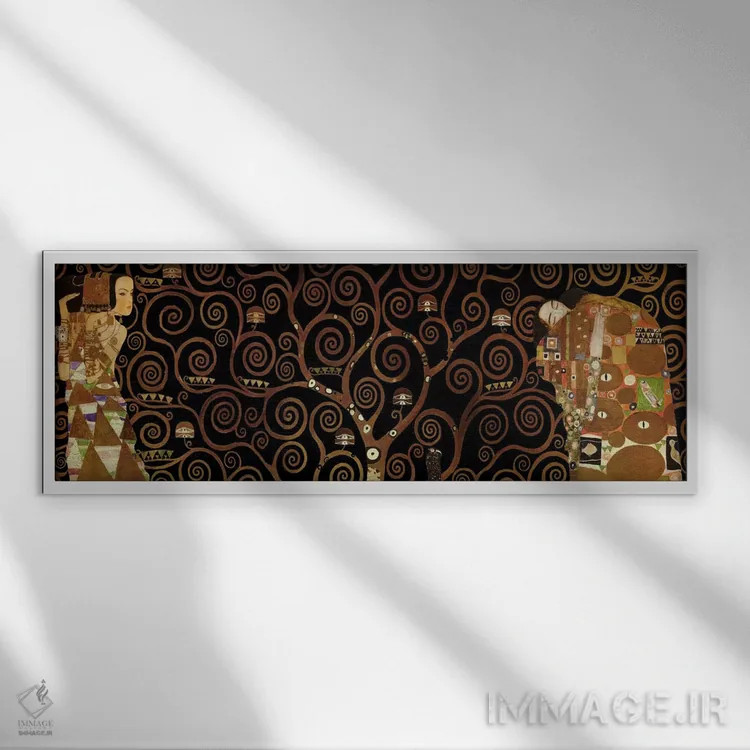 تابلو درخت زندگی II اثر گوستاو کلیمت - نمای قابدار سفید