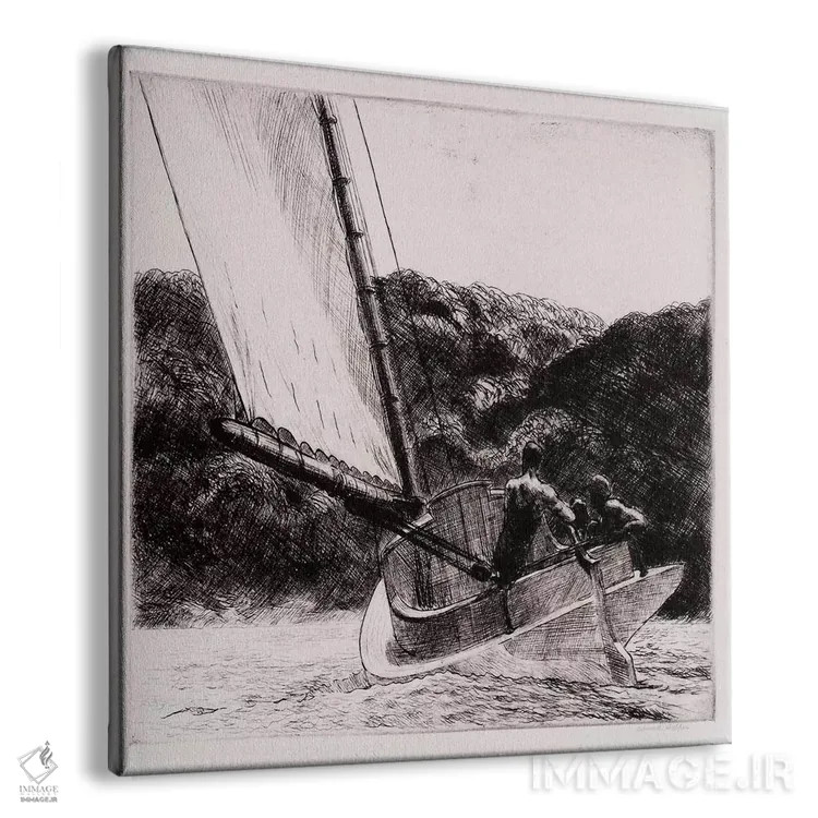 تابلو قایق گربه اثر ادوارد هاپر (نقاش آمریکایی سبک رئالیسم) - نمای پرسپکتیو محصول