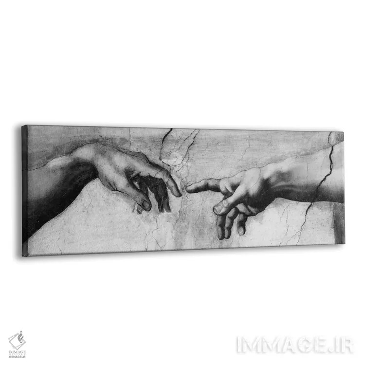 تابلو آفرینش آدم V اثر میکلآنژ (هنرمند و مجسمهساز ایتالیایی دوره رنسانس) - نمای پرسپکتیو محصول